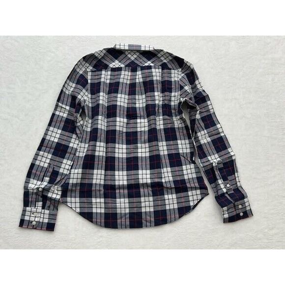 UNtUCKit Citra Shirt Long Sleeve Button Up Regular Fit Blue Plaid 2 NEW - Picture 3 of 4